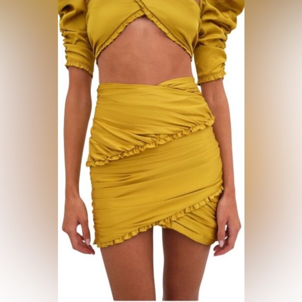 For The Love & Lemons Ruffle Alia Mini Skirt Size Small - Picture 9 of 16